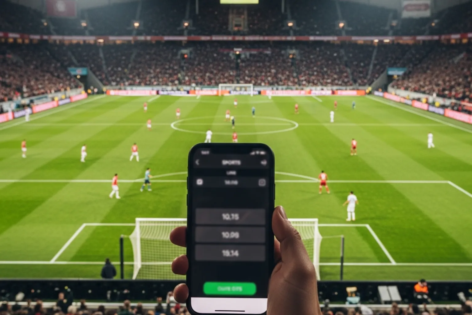 Live-Wettquoten im Fußballstadion: Echtzeitdaten während eines Bundesliga-Spiels