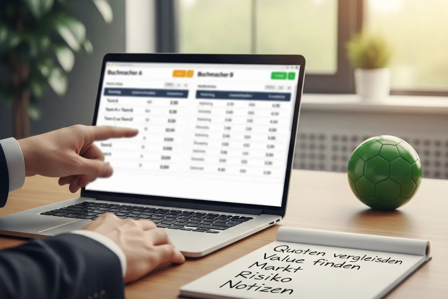 Value Bet Erkennung: Analyst vergleicht Quoten verschiedener Buchmacher